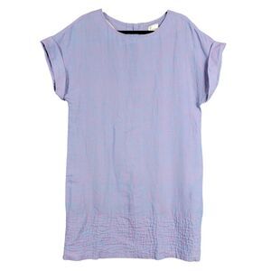 FINLEY Blue Purple Button Back Dolman Tunic Top Artsy Lagenlook USA ~SIZE SMALL